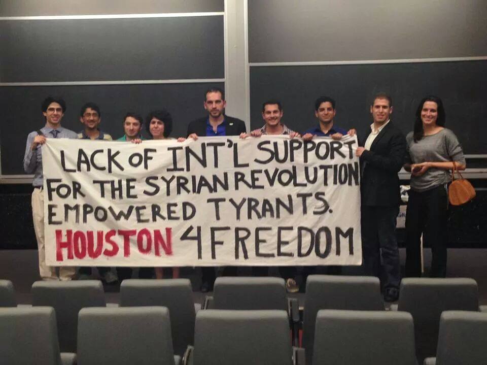 A banner that SAC Houston made which echoes the previous week's Kafranbel banner about tyrants