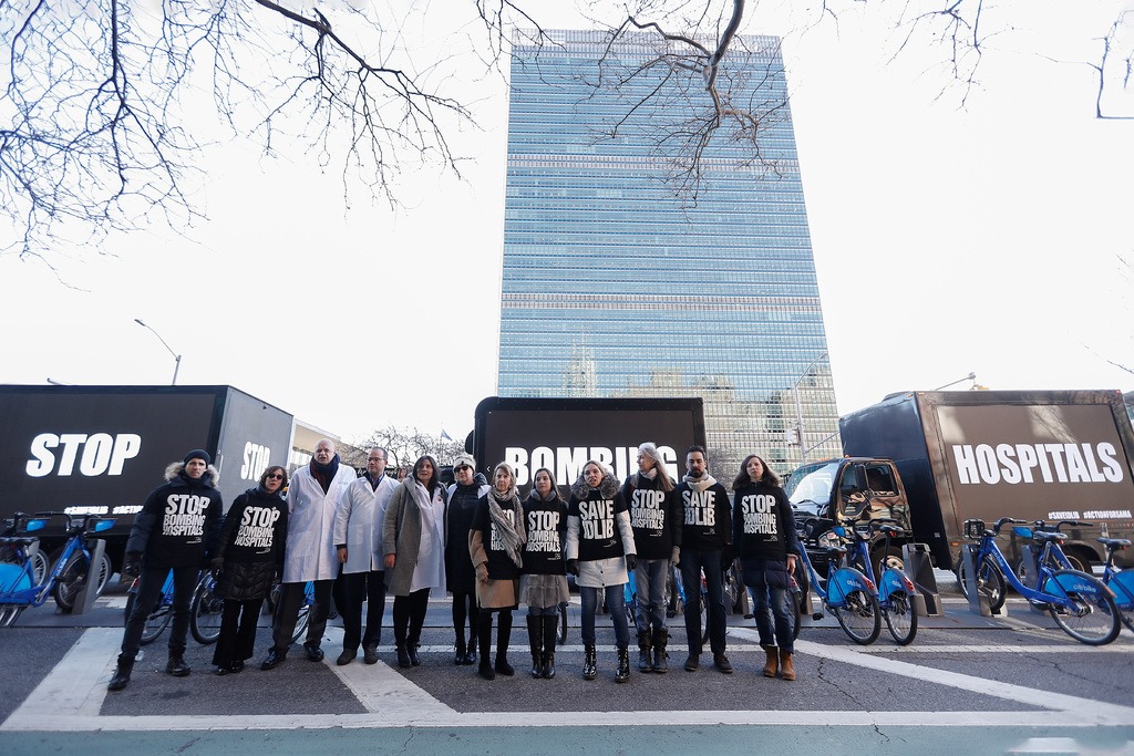 Image of demonstration at the UN