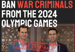 Ban war criminals from the 2024 olympic games.